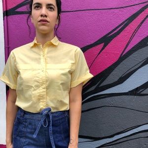 Vintage yellow button up